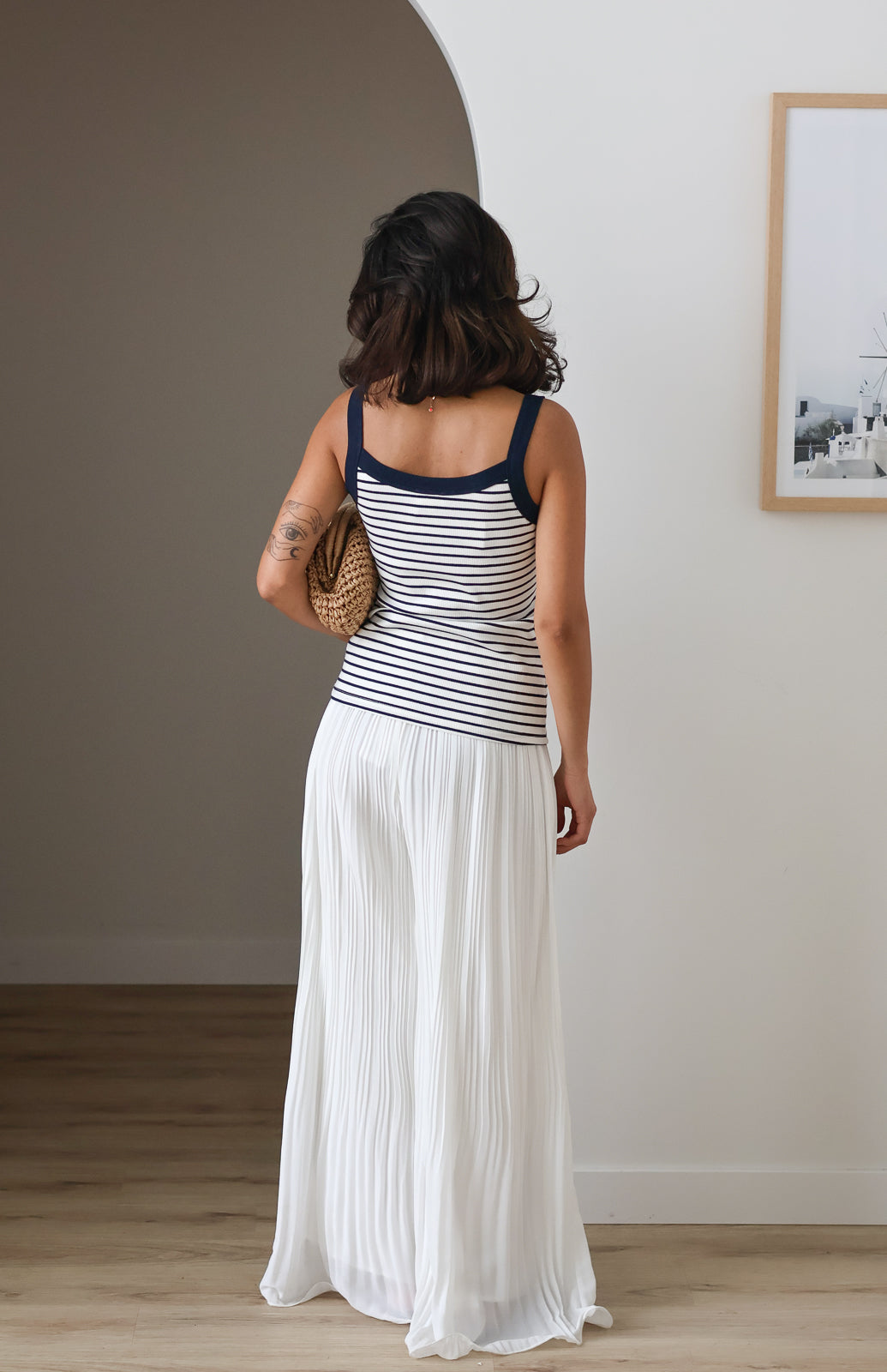 Navy Stripe Ribbed Tank