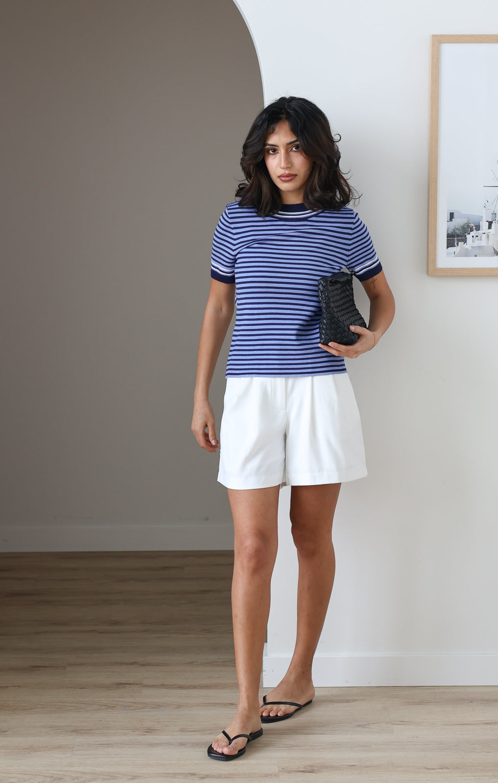 Short Sleeve Tee - Cerulean Blue Stripe
