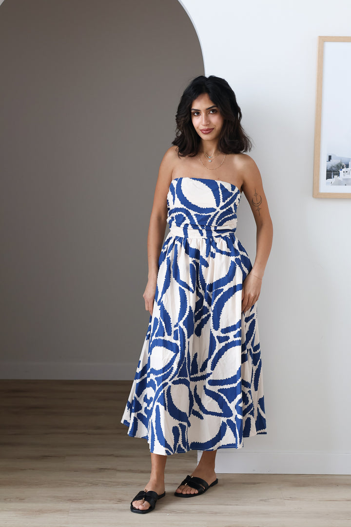 Set Sail Strapless Midi