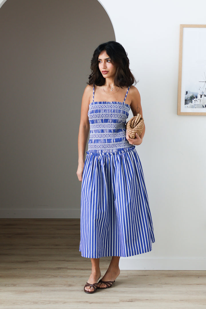 Isla Blue Smocked Dress