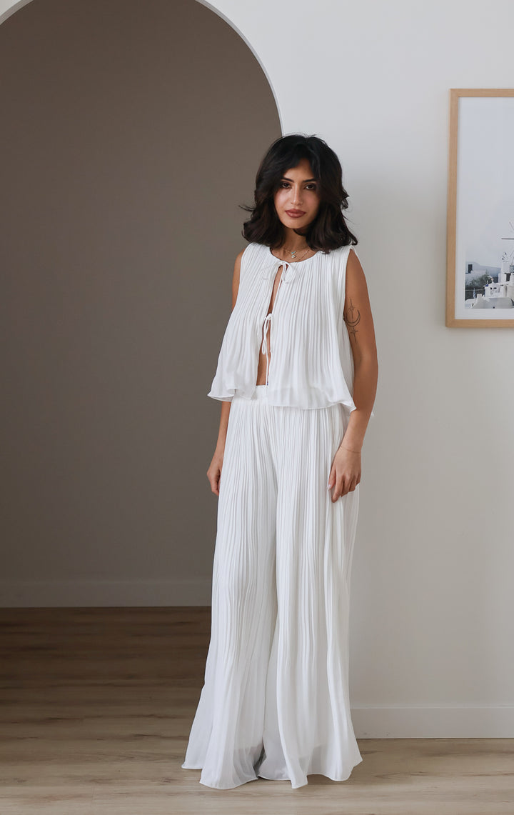 Seashell Pleated Tie Top