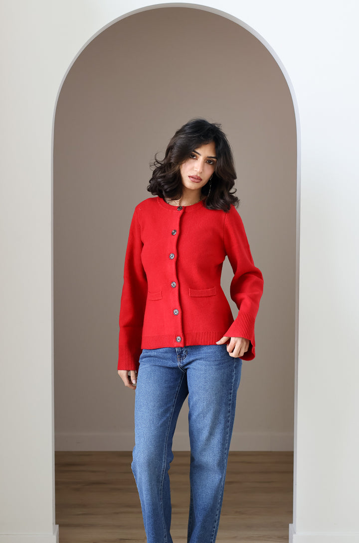 The Tyler Cardigan - Garnet