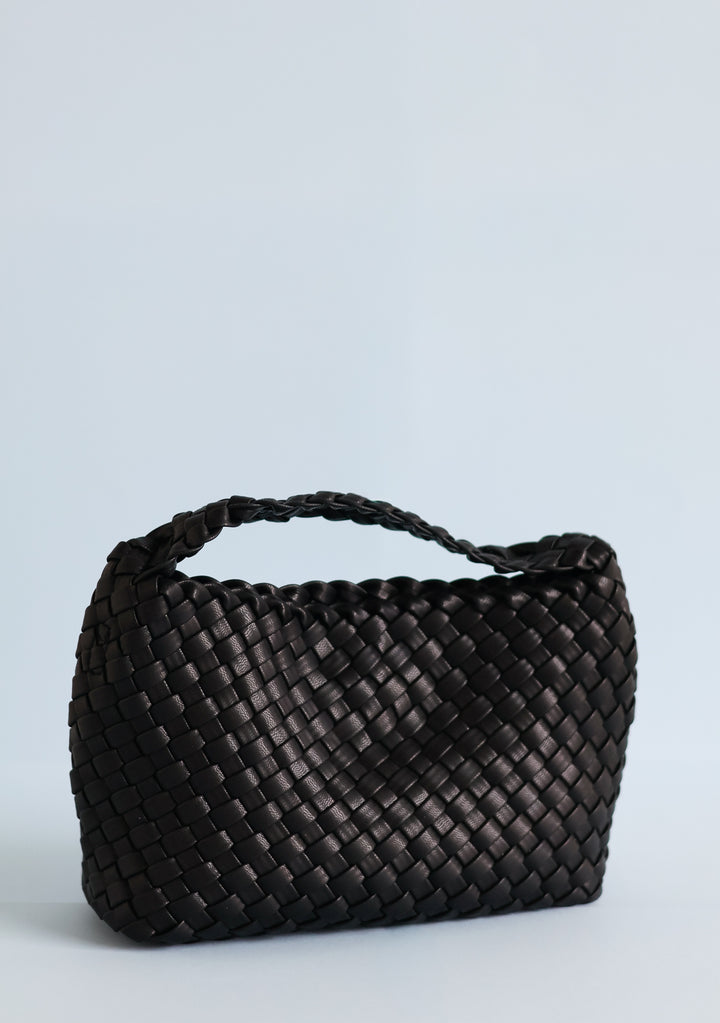 Kaia Woven Hand Bag - Black