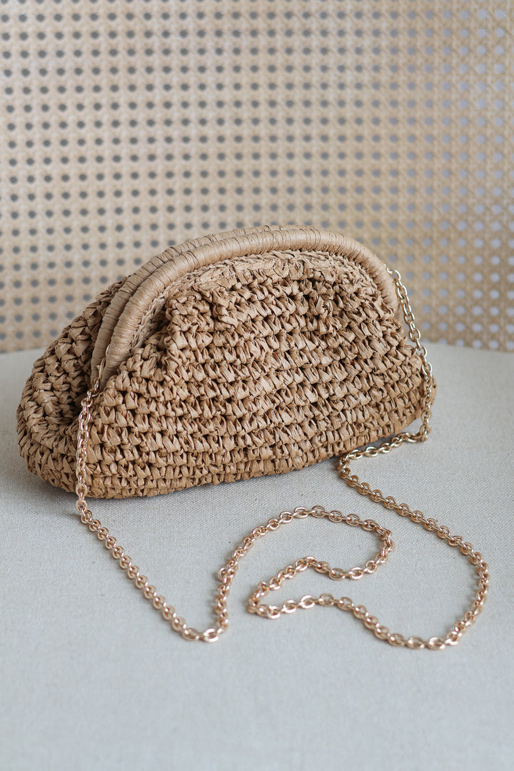 Woven Clutch - Camel