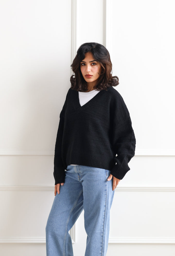 Vero Moda | Boom V-Neck Knit - Black