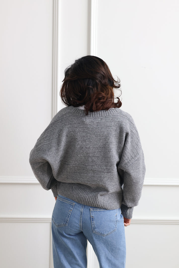 Vero Moda | Boom V-Neck Knit - Grey Melange