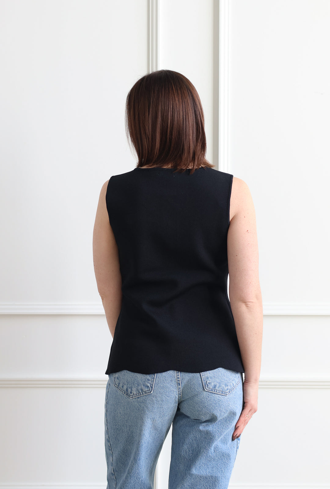 Pebble Knit Vest - Black