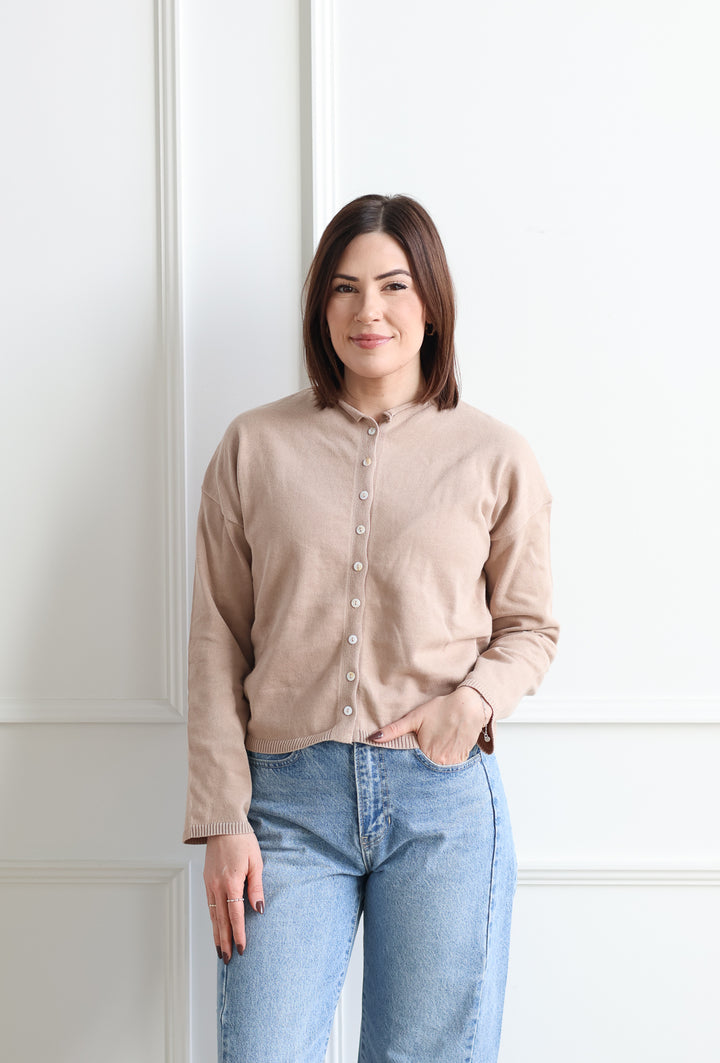 Core Cardigan - Taupe