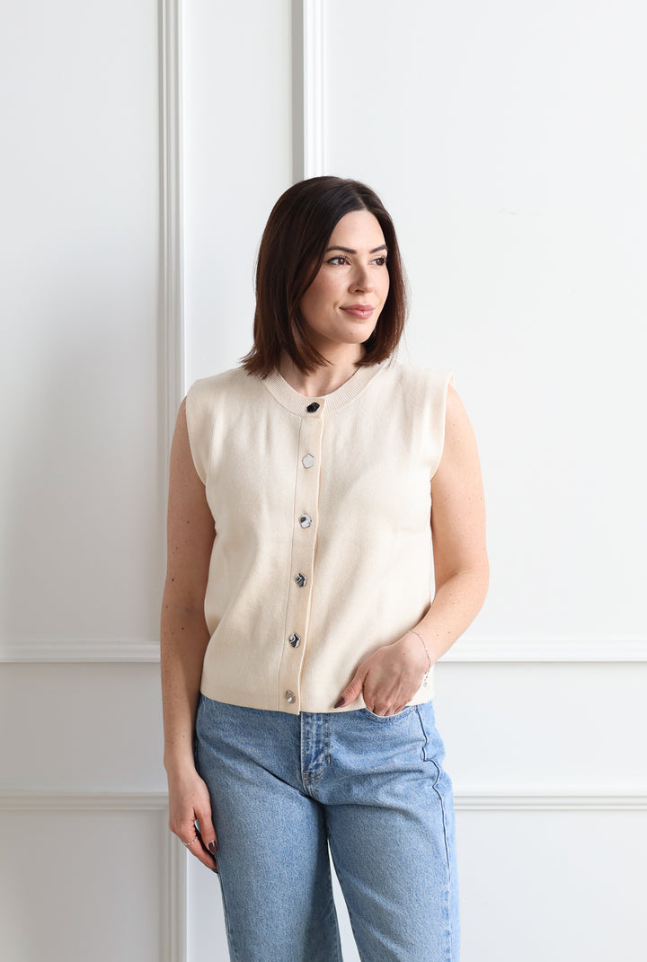 Vero Moda | Pebble Button Vest - Birch