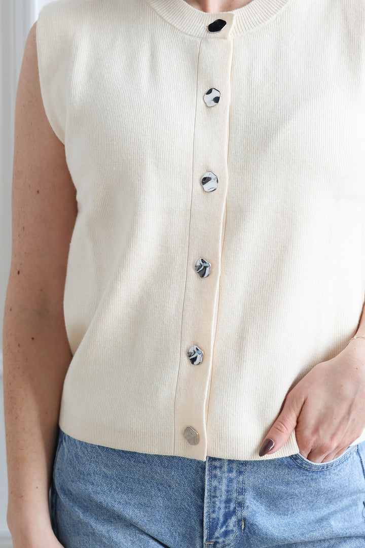 Vero Moda | Pebble Button Vest - Birch