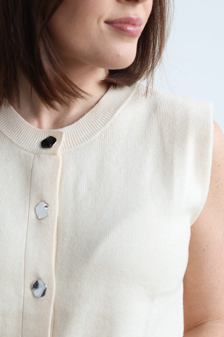 Vero Moda | Pebble Button Vest - Birch