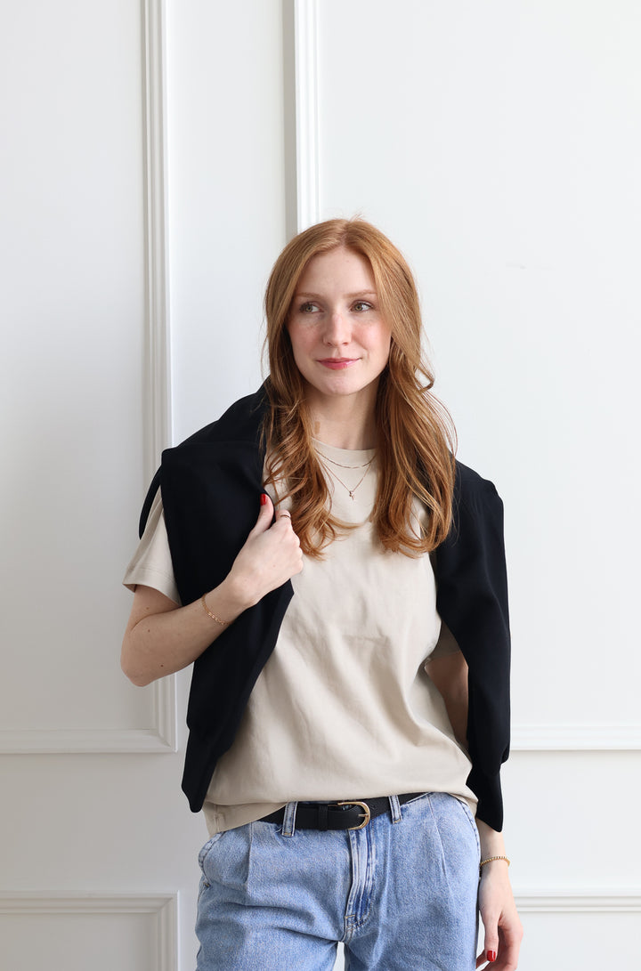 Elevated Boxy Tee - Stone