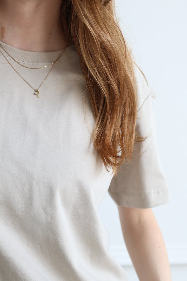 Elevated Boxy Tee - Stone