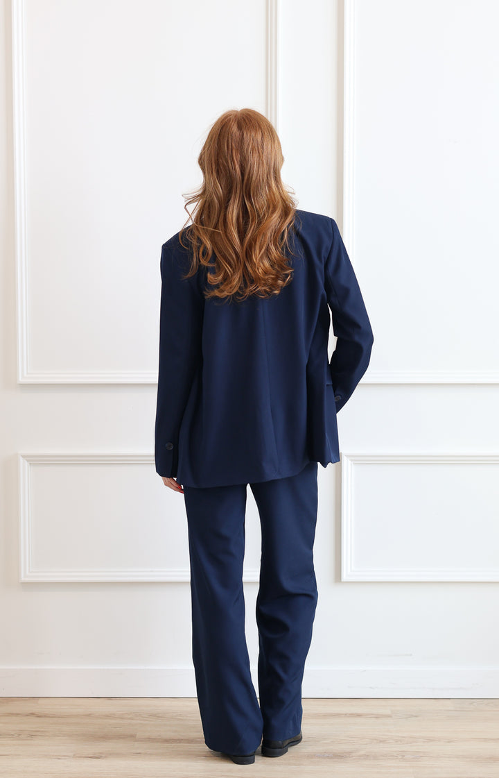 ICHI | Fava Oversized Blazer - Dark Navy