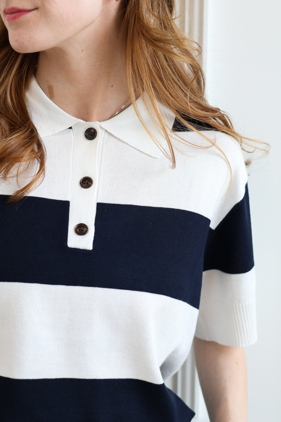 ICHI | Luls Short Sleeve Polo - Navy