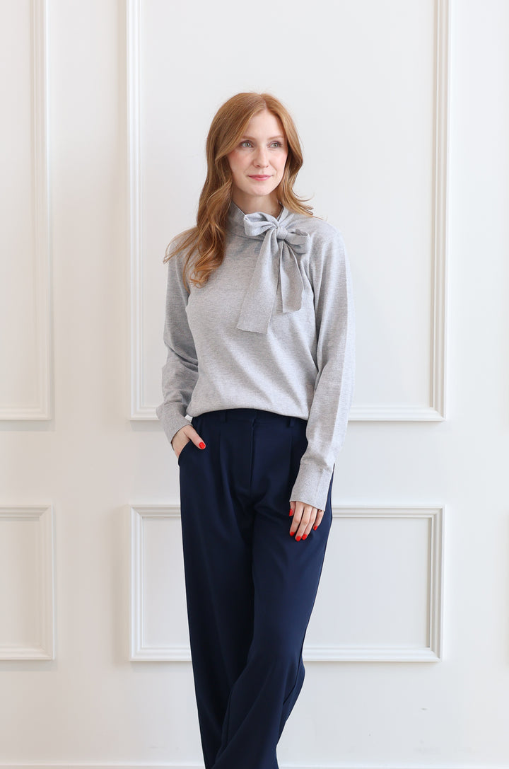 Vero Moda | Nina Bow Knit - Heather Grey