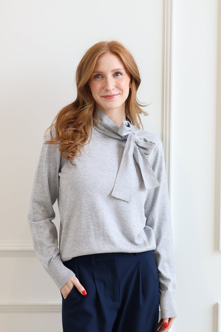 Vero Moda | Nina Bow Knit - Heather Grey