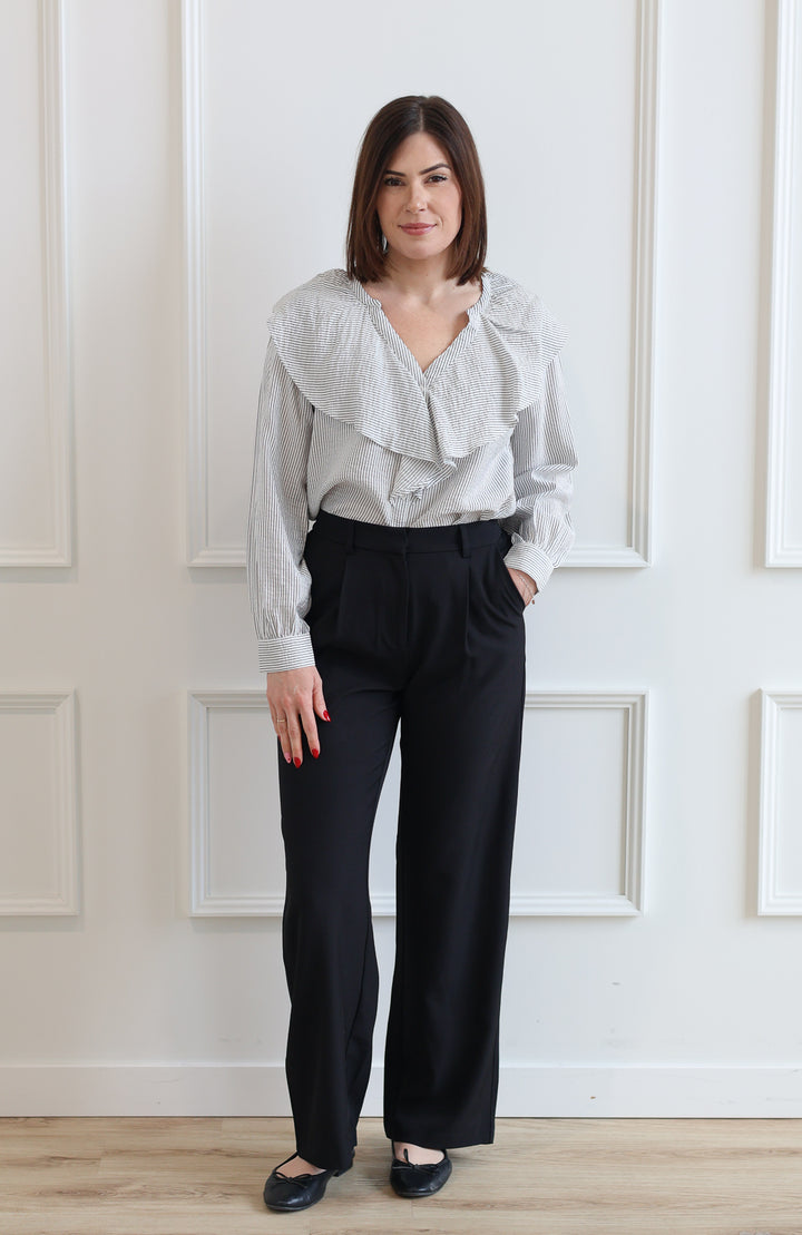 ICHI | Fava Wide Leg Trouser - Black
