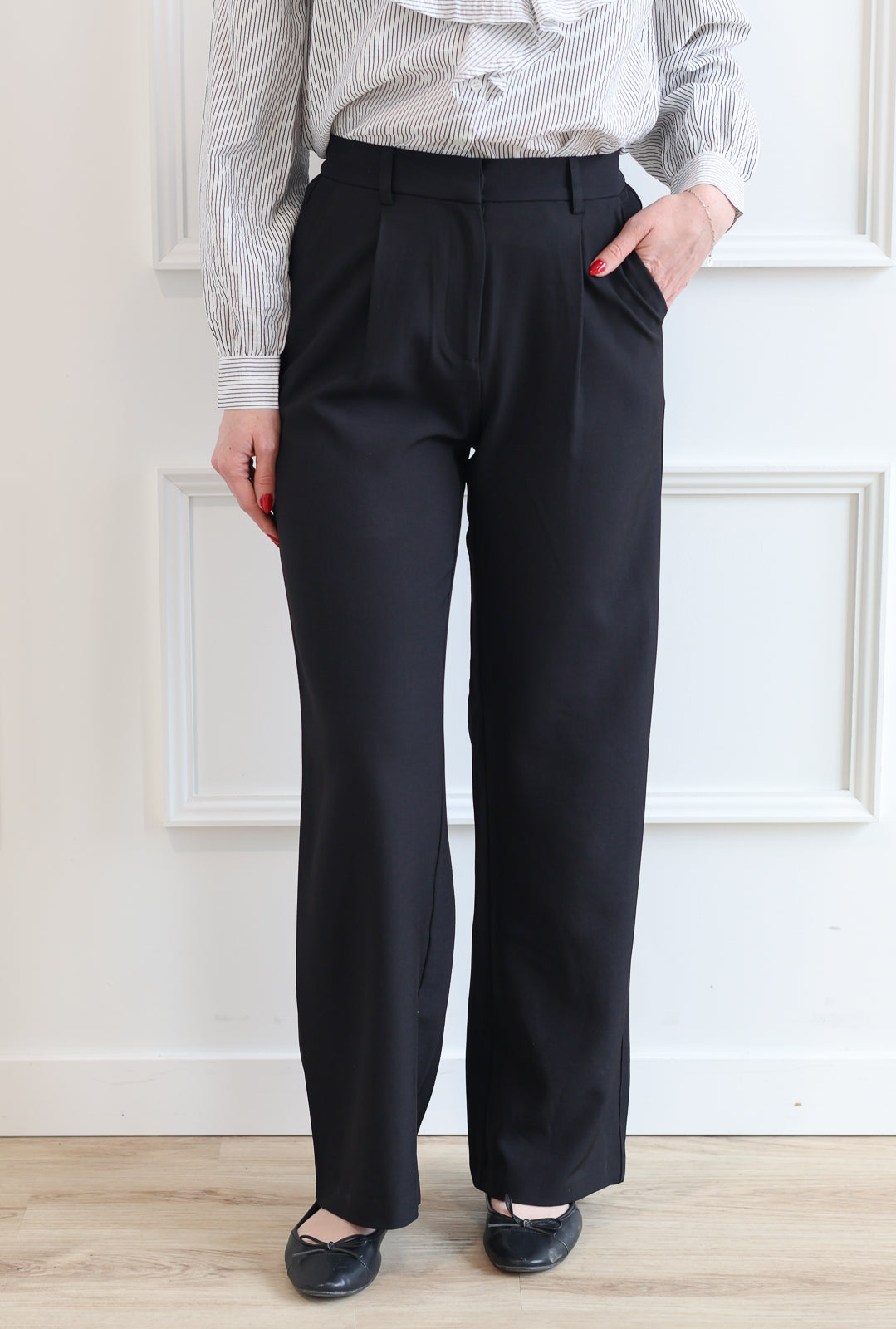 ICHI | Fava Wide Leg Trouser - Black
