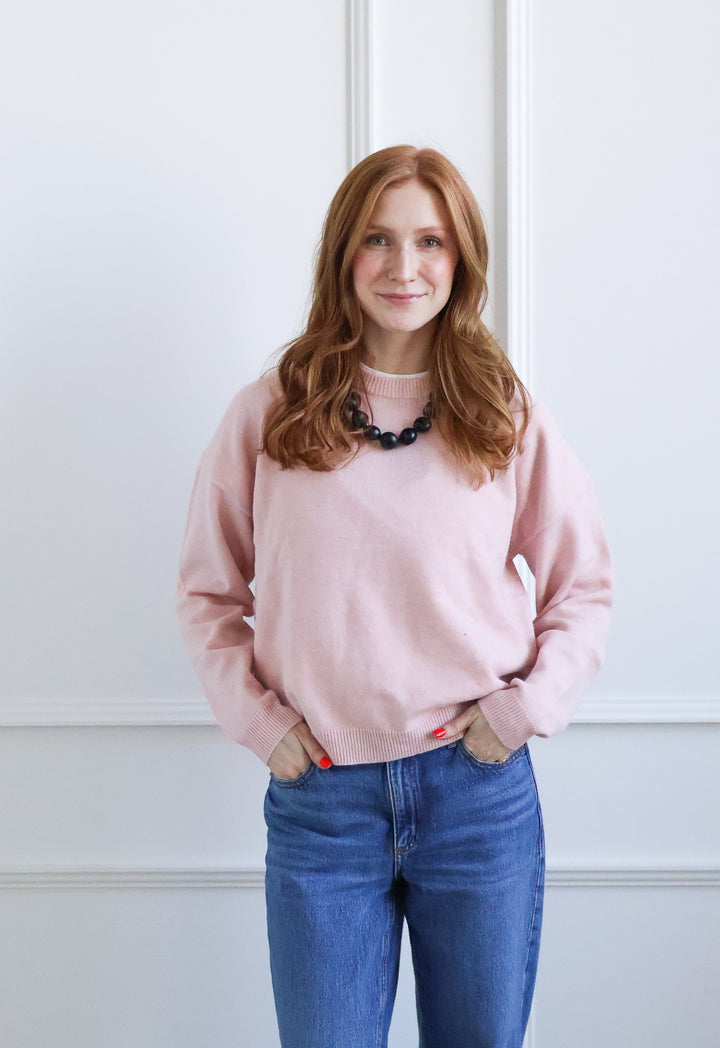 The Sutton Sweater - Soft Pink
