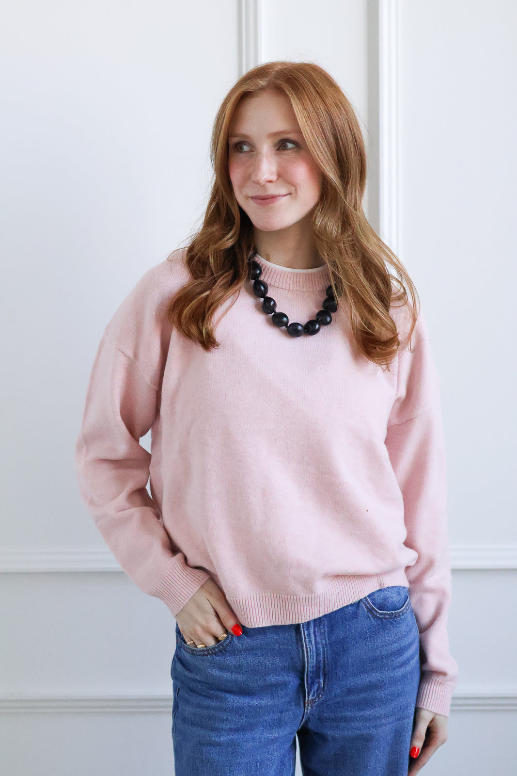 The Sutton Sweater - Soft Pink