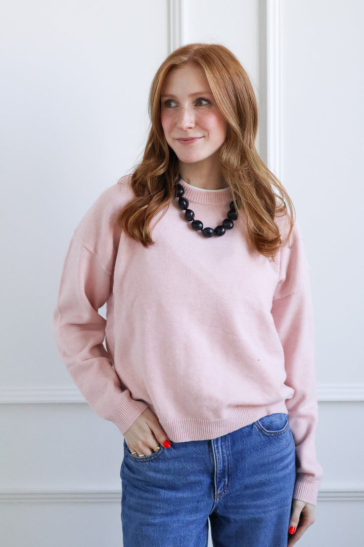 The Sutton Sweater - Soft Pink