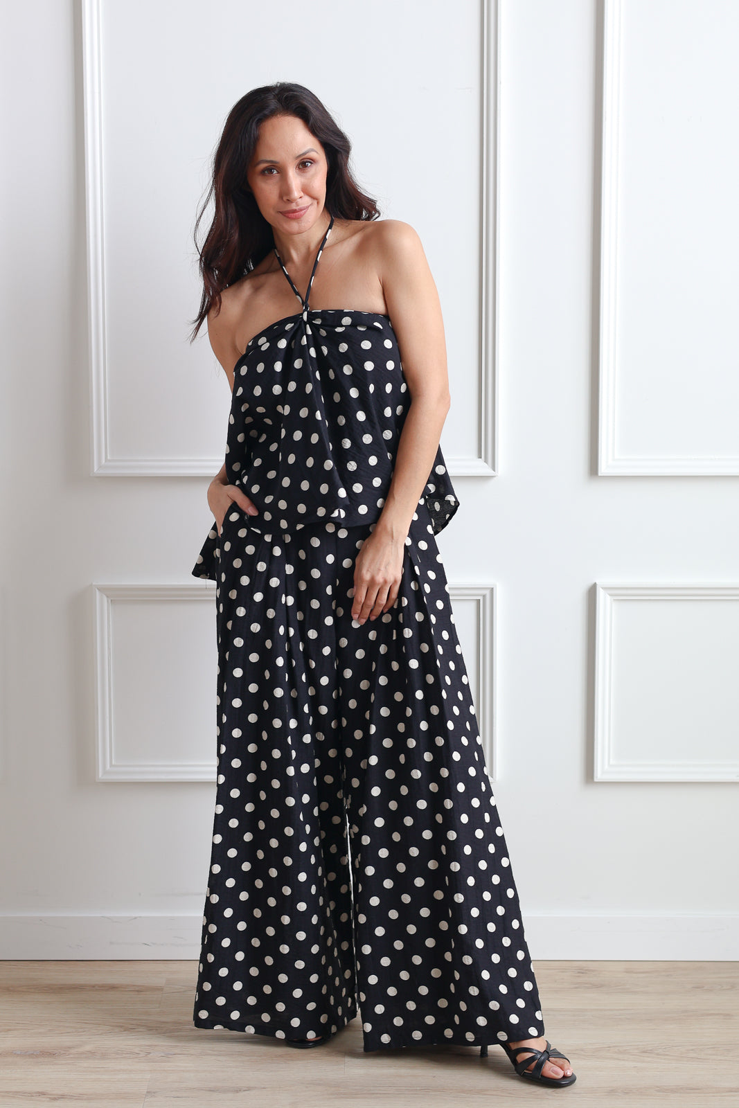 Mia Polka Dot Linen Pant