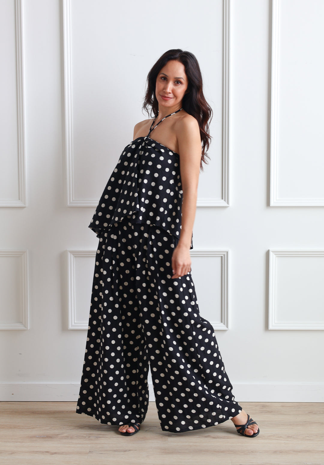 Mia Polka Dot Linen Pant
