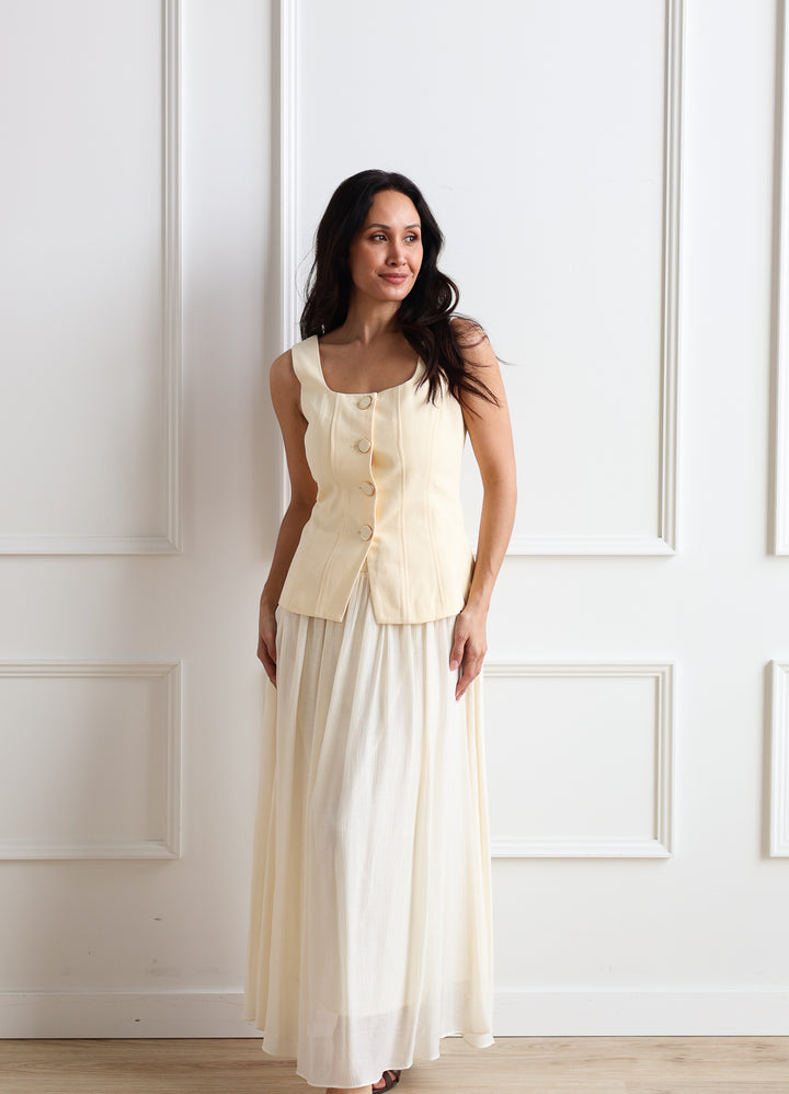 Margot Button Vest Midi
