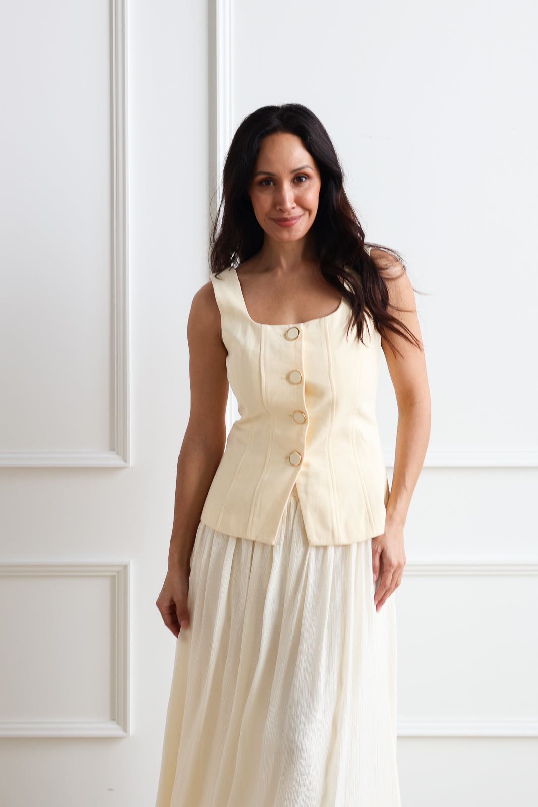 Margot Button Vest Midi