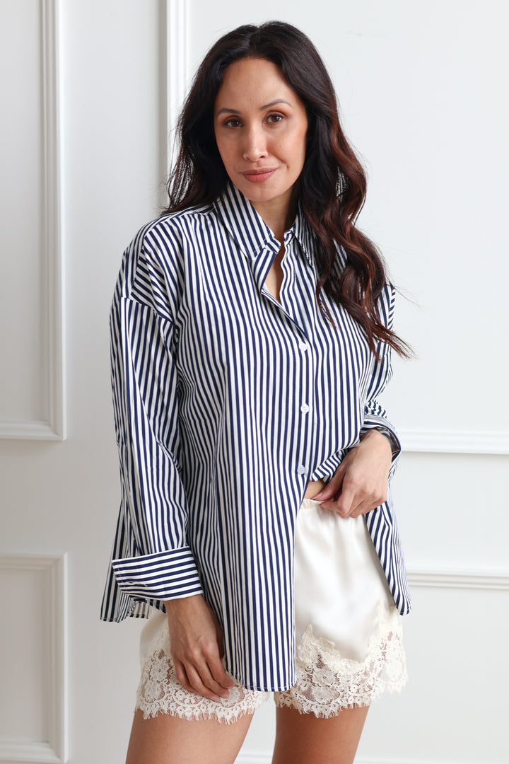 Cotton Button Down - Navy