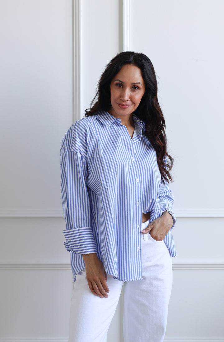 Sky Blue Stripe Button Down