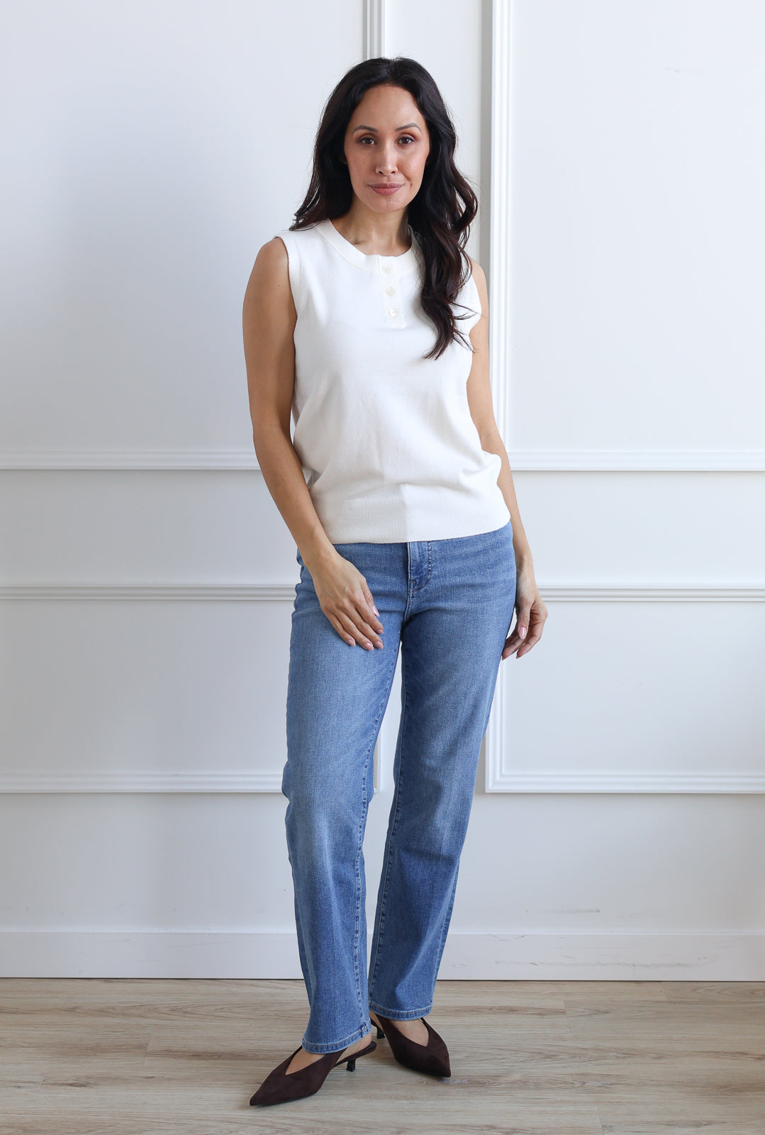 Ivory Sleeveless Polo