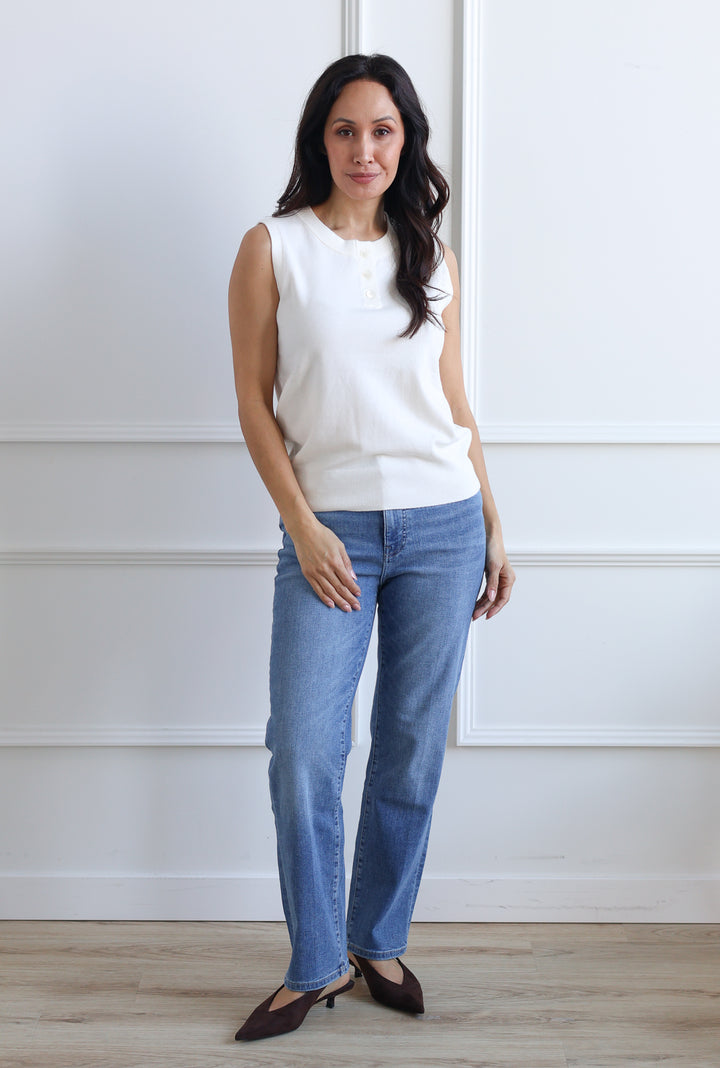 Ivory Sleeveless Polo