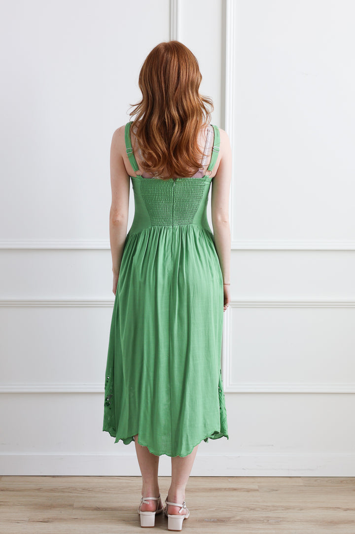 Clover Green Eyelet Midi