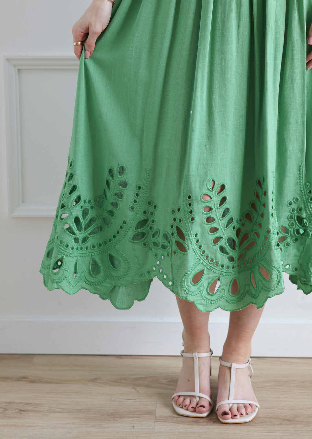 Clover Green Eyelet Midi