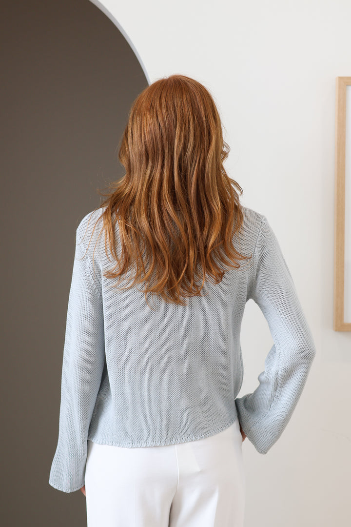 The Tala Key Hole Knit - Powder Blue