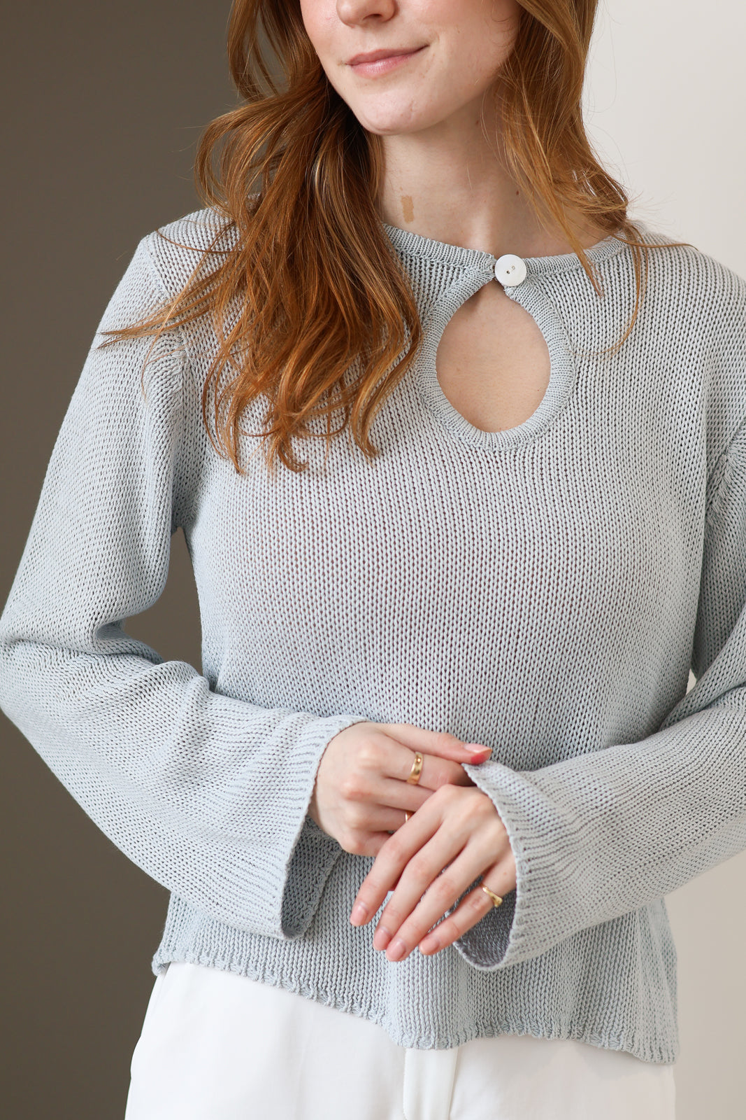 The Tala Key Hole Knit - Powder Blue