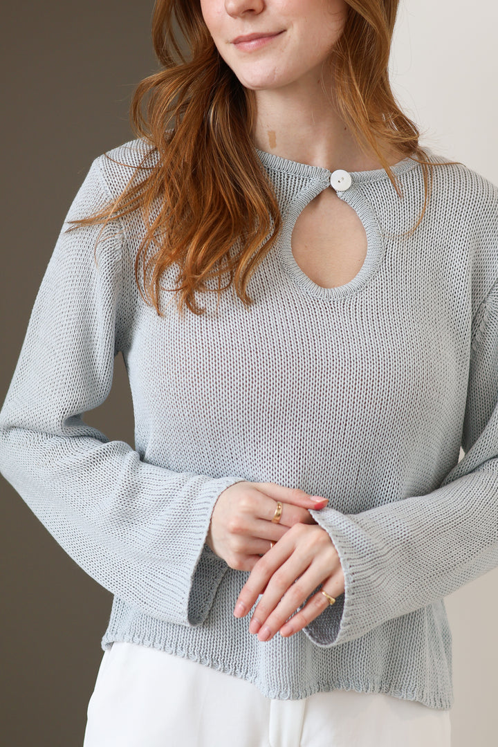 The Tala Key Hole Knit - Powder Blue