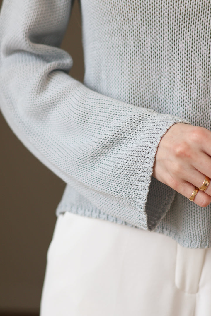 The Tala Key Hole Knit - Powder Blue