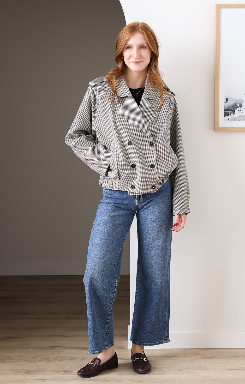 Houndstooth Cropped Trench