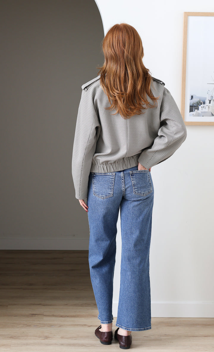 Houndstooth Cropped Trench