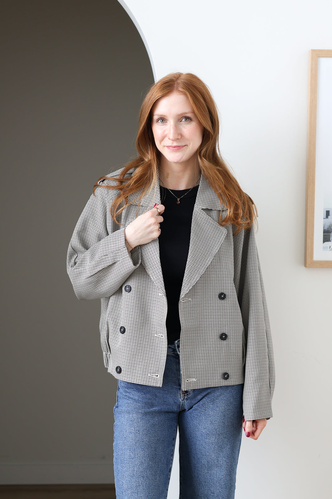 Houndstooth Cropped Trench