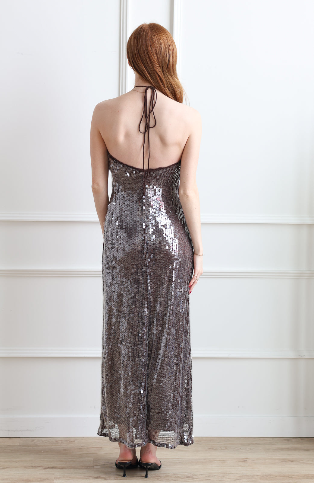 Vero Moda | Zenia Sequin Halter Maxi - Torte