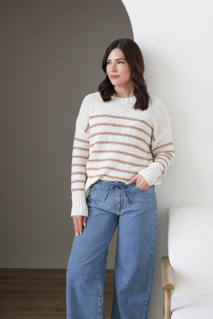 Abel Fawn Stripe Knit Sweater