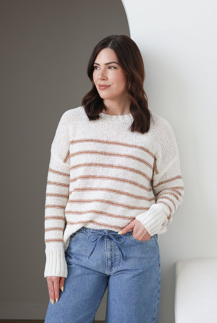 Abel Fawn Stripe Knit Sweater
