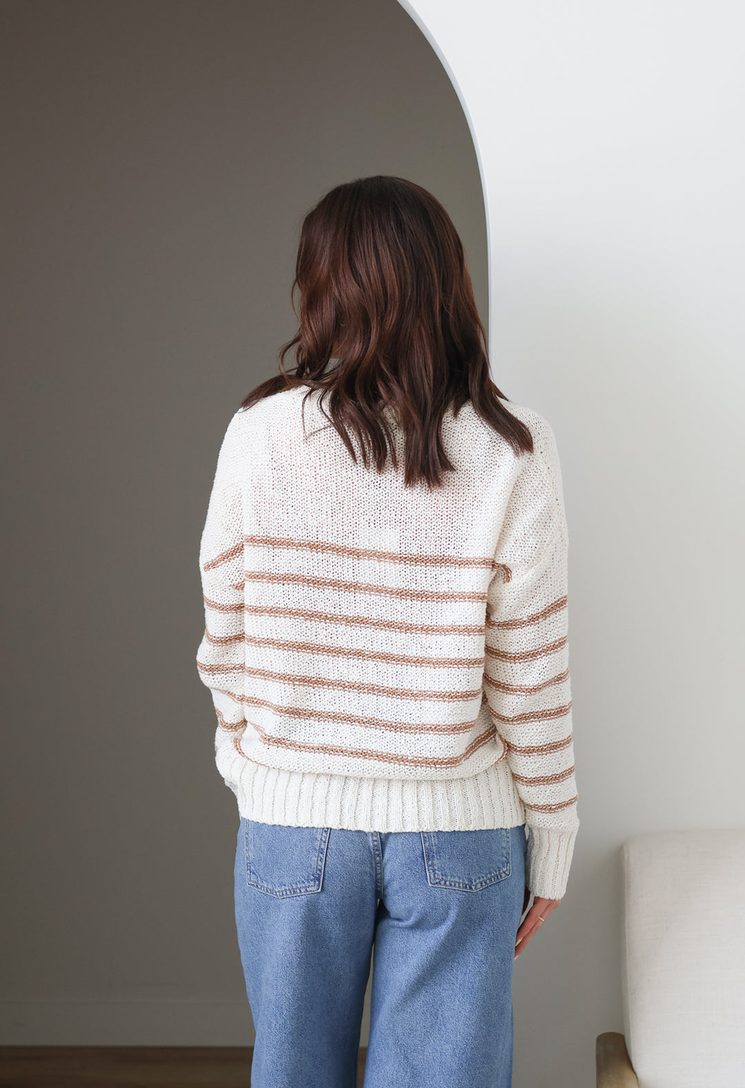 Abel Fawn Stripe Knit Sweater