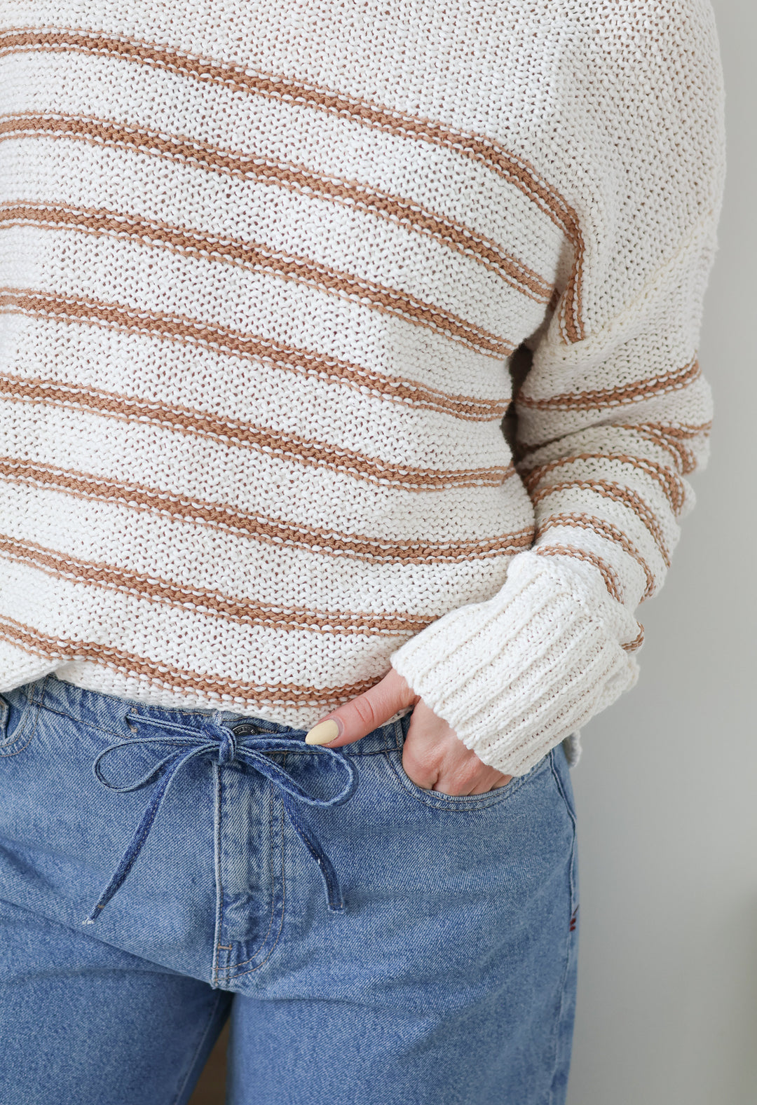 Abel Fawn Stripe Knit Sweater
