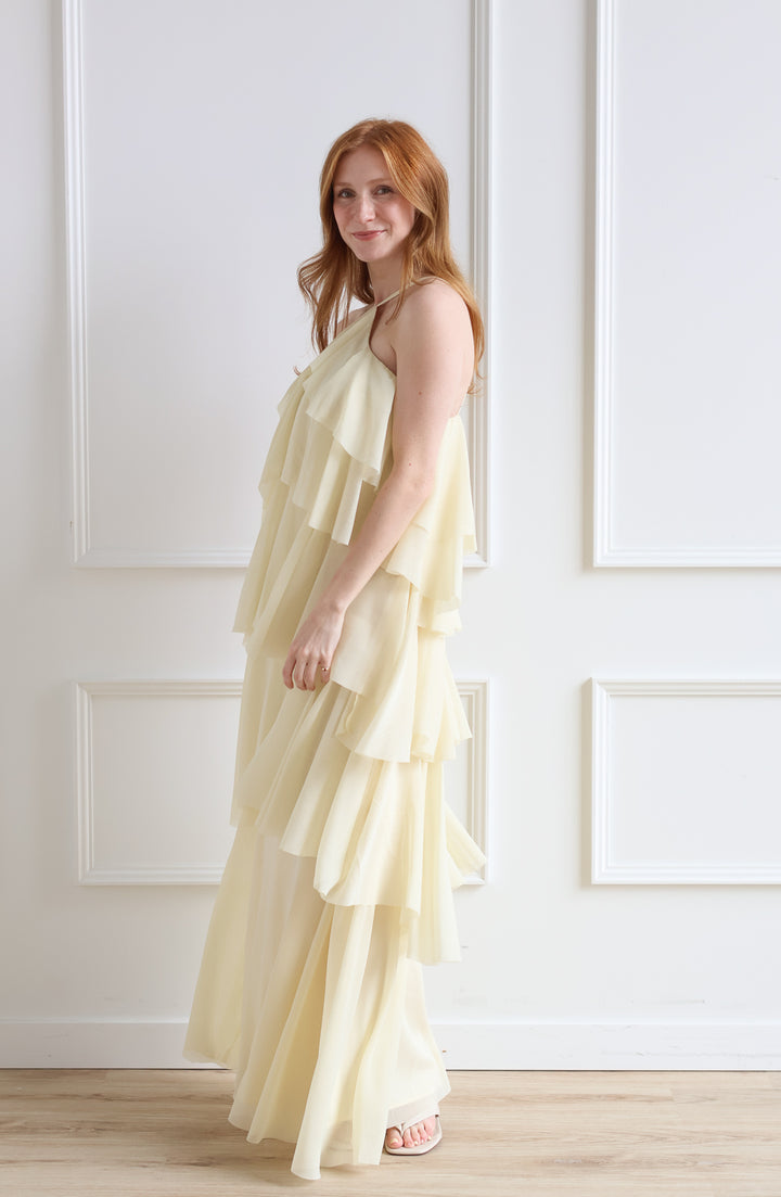 Emery Ruffle Maxi - Butter Milk
