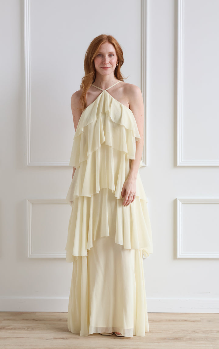 Emery Ruffle Maxi - Butter Milk